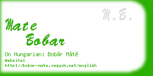 mate bobar business card
